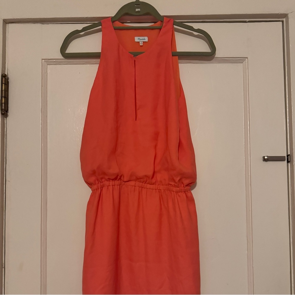 Coral Sleeveless Halter Mini Dress - Lightweight Summer Style